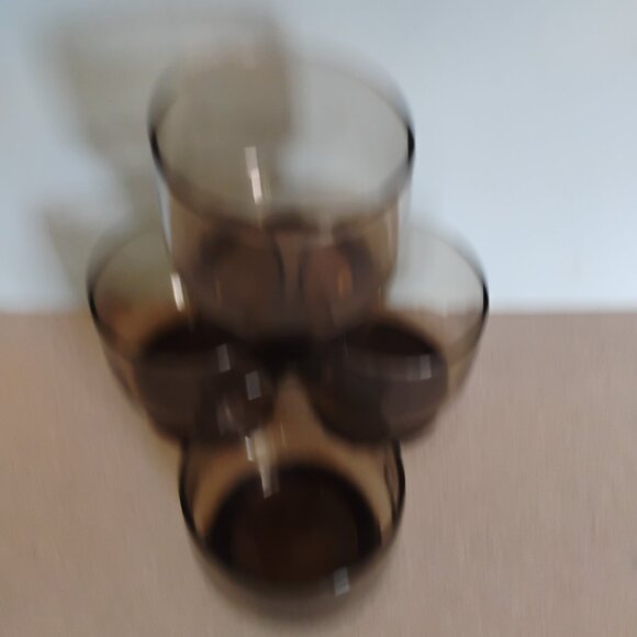 Libbey MCM Tawny Brown Stackable Rocks Glasses, set of 4 - Picture 5 of 5